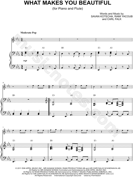 Collection: What Makes You Beautiful - Flute & Piano