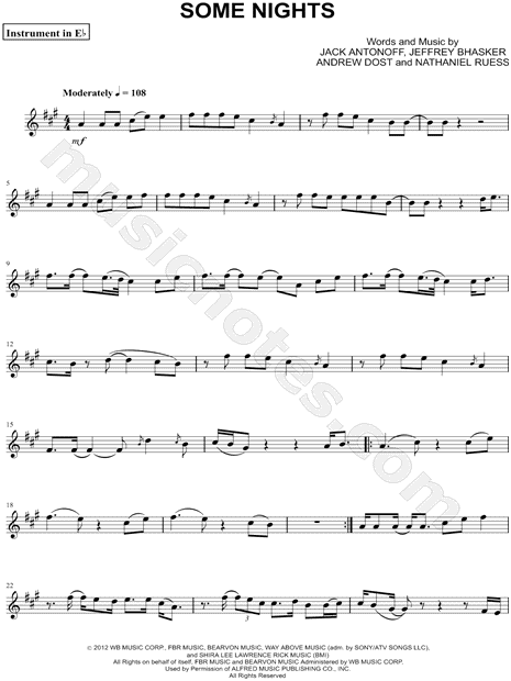 Collection: Some Nights - Eb Instrument & Piano