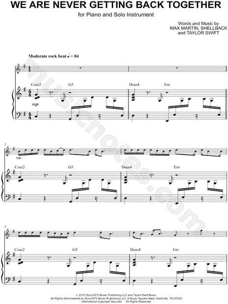 Collection: We Are Never Ever Getting Back Together - Viola & Piano