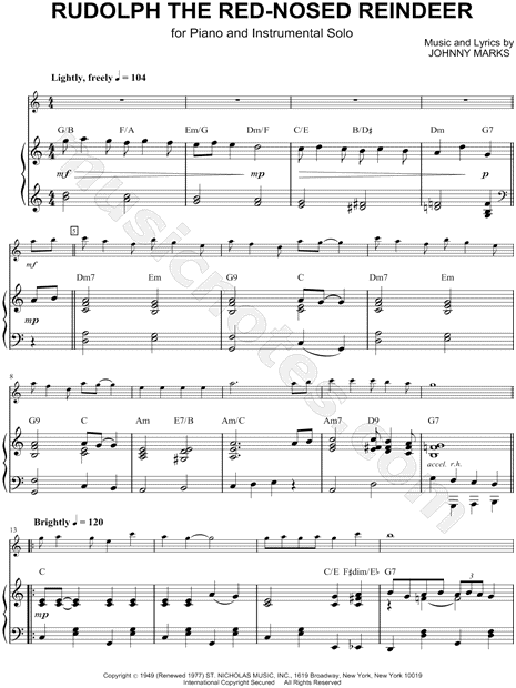 Collection: Rudolph the Red-Nosed Reindeer - C Instrument & Piano
