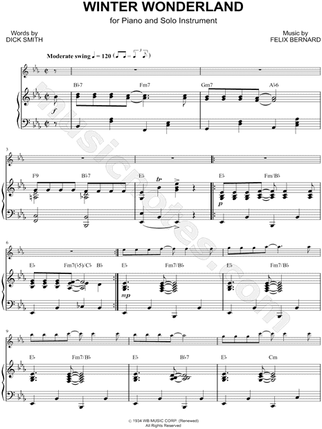 Collection: Winter Wonderland - Eb Instrument & Piano