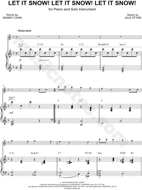 Collection: Let It Snow! Let It Snow! Let It Snow! - Bass Clef Instrument & Piano