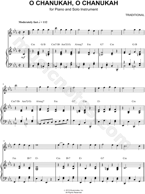 Collection: O Chanukah, O Chanukah - Bb Instrument & Piano