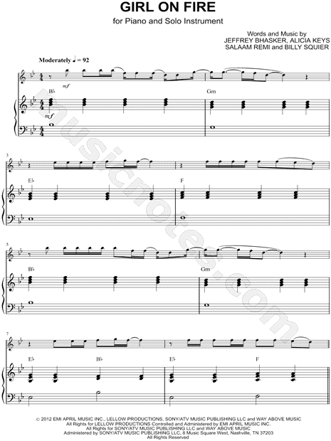 Collection: Girl on Fire - Bb Instrument & Piano
