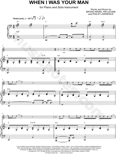 Collection: When I Was Your Man - C Instrument & Piano