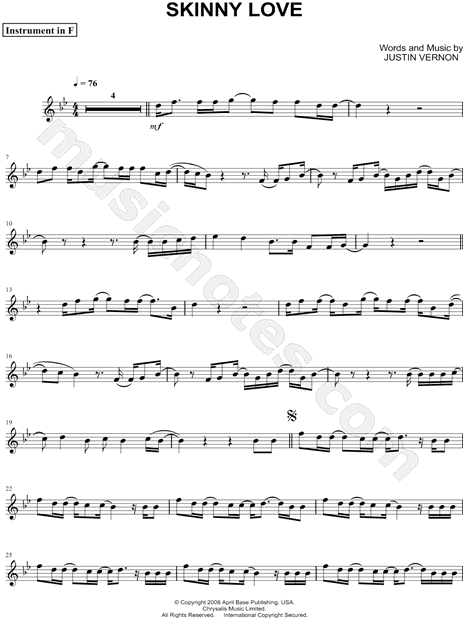 Collection: Skinny Love - F Instrument & Piano