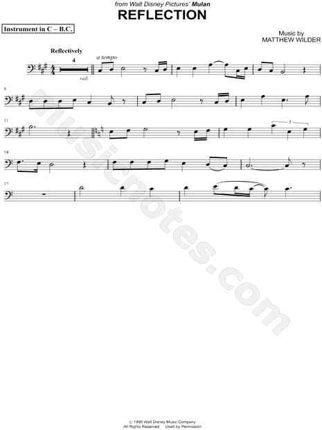 Collection: Reflection - Bass Clef Instrument & Piano