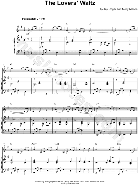 Collection: The Lovers' Waltz - Violin Duet & Piano