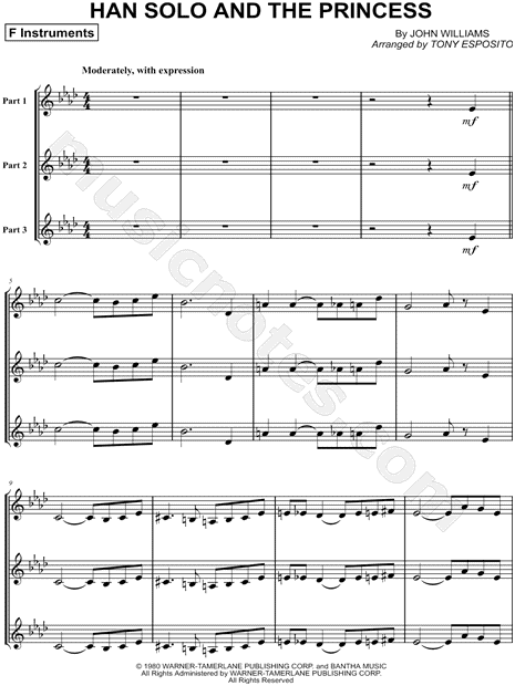 Collection: Han Solo and the Princess - F Instrument Trio & Piano Accompaniment