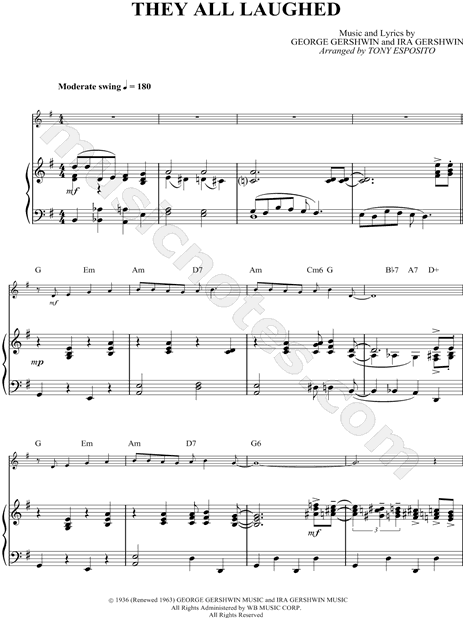 Collection: They All Laughed - Tenor Sax & Piano