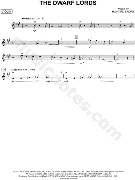 Collection: The Dwarf Lords - Violin & Piano Accompaniment