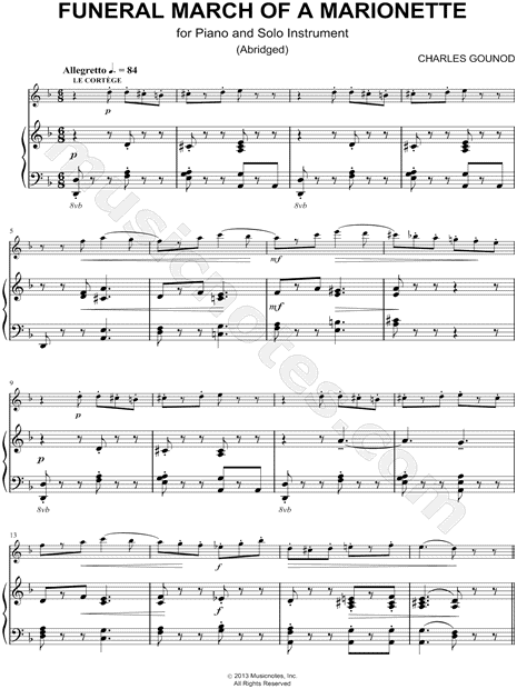 Collection: Funeral March of a Marionette - Bass Clef Instrument & Piano