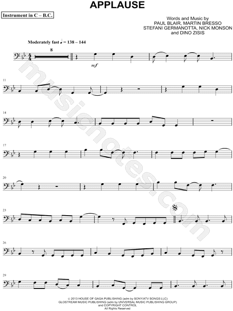 Collection: Applause - Bass Clef Instrument & Piano
