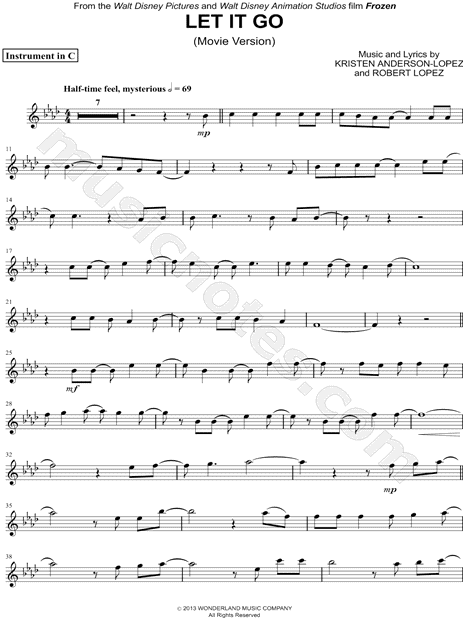 Collection: Let It Go (Movie Version) - C Instrument & Piano