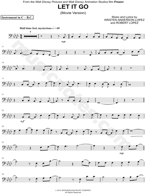 Collection: Let It Go (Movie Version) - Bass Clef Instrument & Piano
