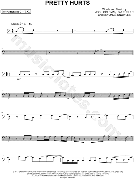 Collection: Pretty Hurts - Bass Clef Instrument & Piano