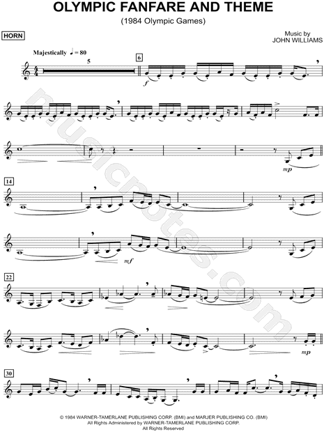 Collection: Olympic Fanfare and Theme - Horn & Piano