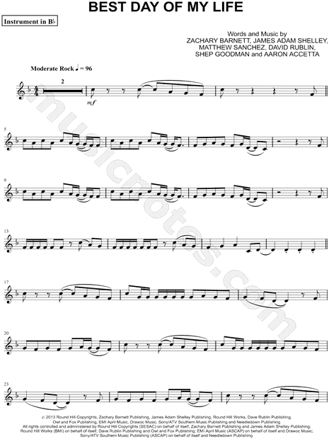 Collection: Best Day of My Life - Bb Instrument & Piano