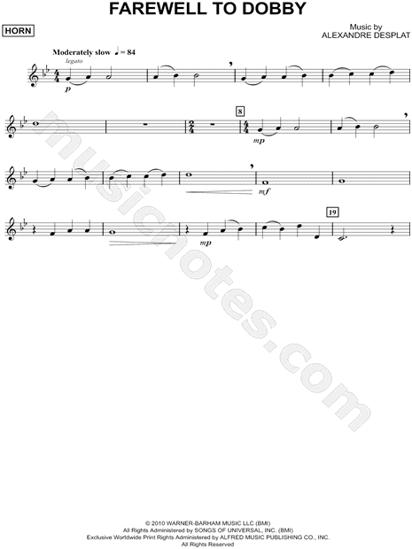 Collection: Farewell to Dobby - French Horn & Piano