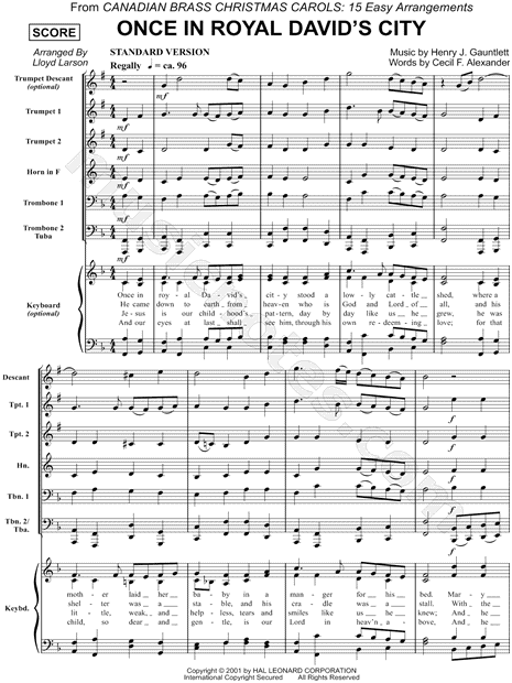 Collection: Once in Royal David's City - Brass Quintet