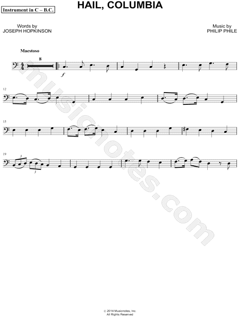 Collection: Hail, Columbia! - Bass Clef Instrument & Piano