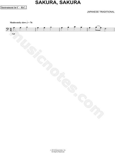 Collection: Sakura, Sakura - Bass Clef Instrument & Piano