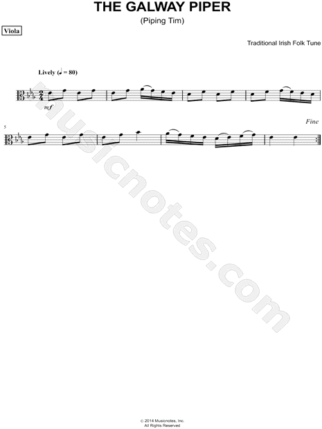 Collection: The Galway Piper (Piping Tim) - Viola & Piano