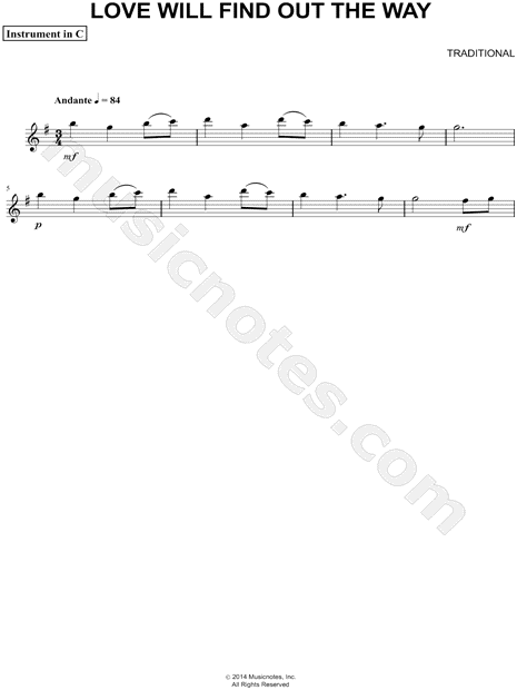 Collection: Love Will Find Out the Way - C Instrument & Piano