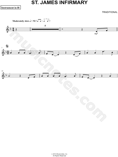 Collection: St. James Infirmary - Bb Instrument & Piano