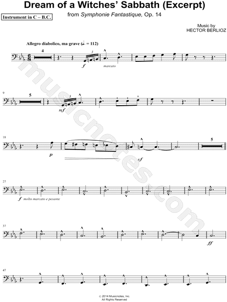 Collection: Dream of a Witches' Sabbath (Excerpt) - Bass Clef Instrument & Piano