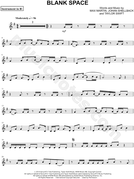 Collection: Blank Space - Bb Instrument & Piano