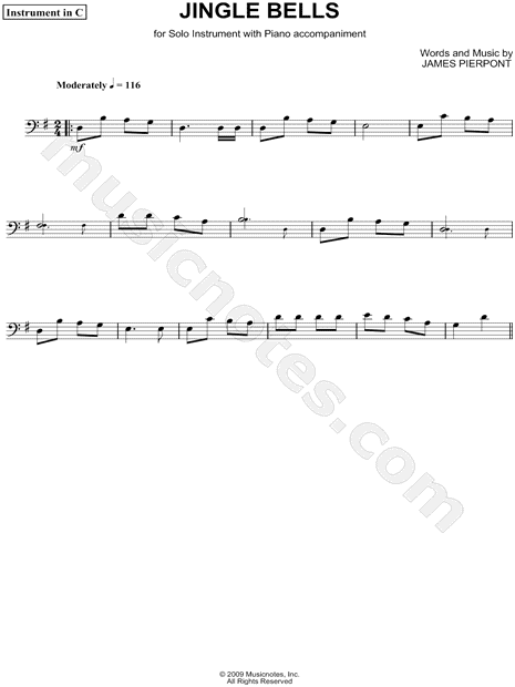 Collection: 10 Christmas Favorites Arranged for Bass Clef Instrument Solos