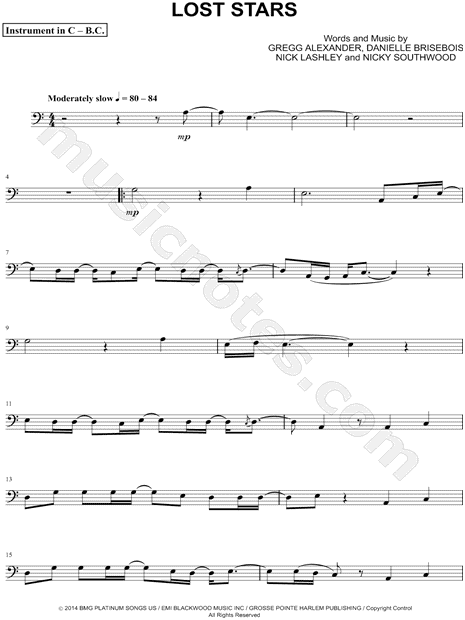 Collection: Lost Stars - Bass Clef Instrument & Piano
