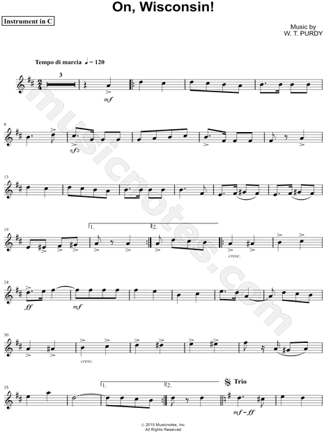 Collection: On, Wisconsin! - C Instrument & Piano