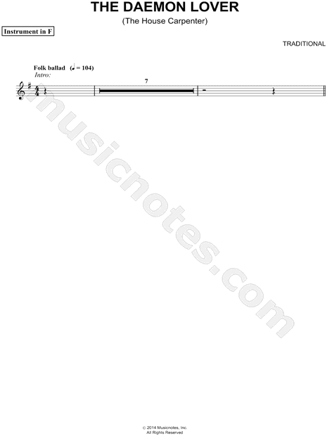 Collection: The Daemon Lover (The House Carpenter) - F Instrument & Piano