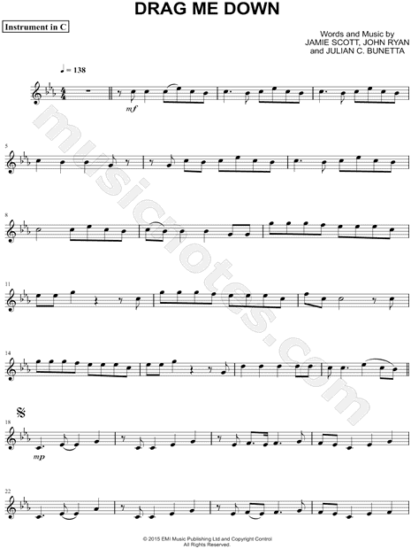 Collection: Drag Me Down - C Instrument & Piano