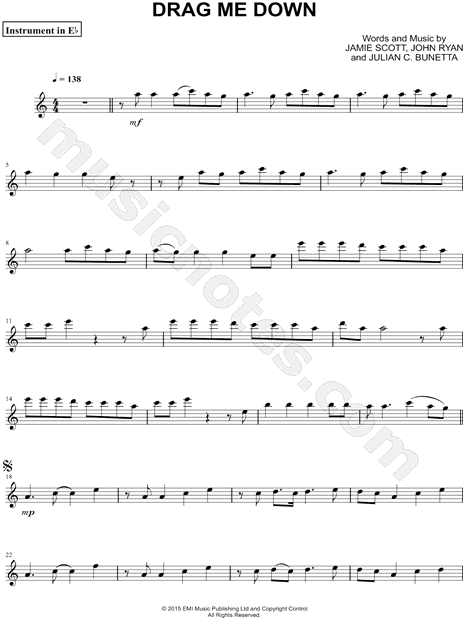 Collection: Drag Me Down - Eb Instrument & Piano
