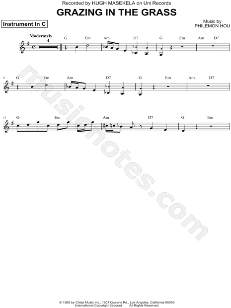 Collection: Grazing in the Grass - C Instrument & Piano