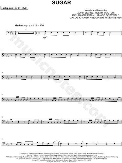 Collection: Sugar - Bass Clef Instrument & Piano