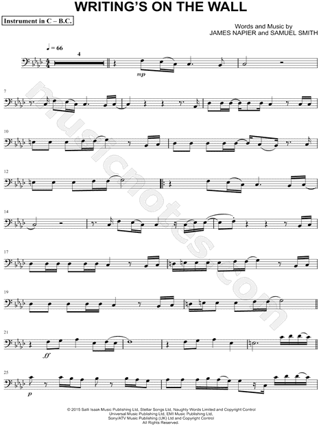 Collection: Writing's on the Wall - Bass Clef Instrument & Piano