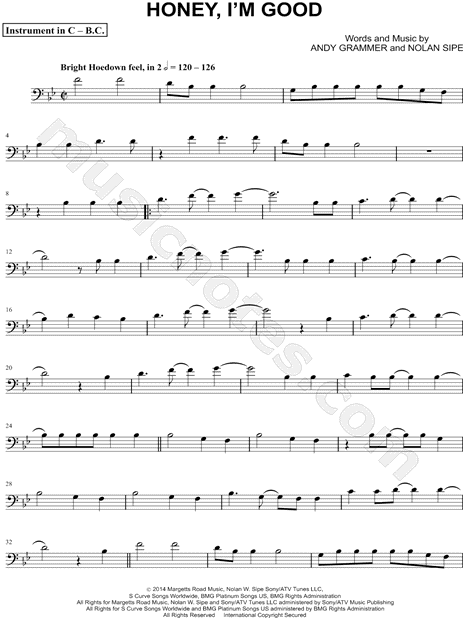 Collection: Honey, I'm Good - Bass Clef Instrument & Piano