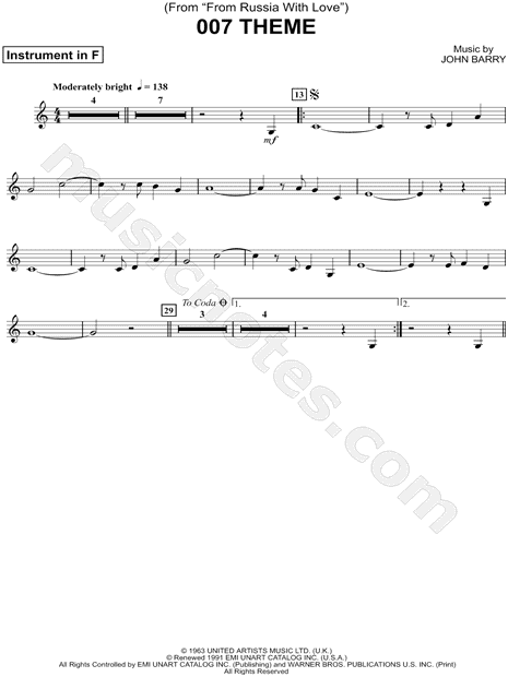 Collection: 007 Theme - F Instrument & Piano