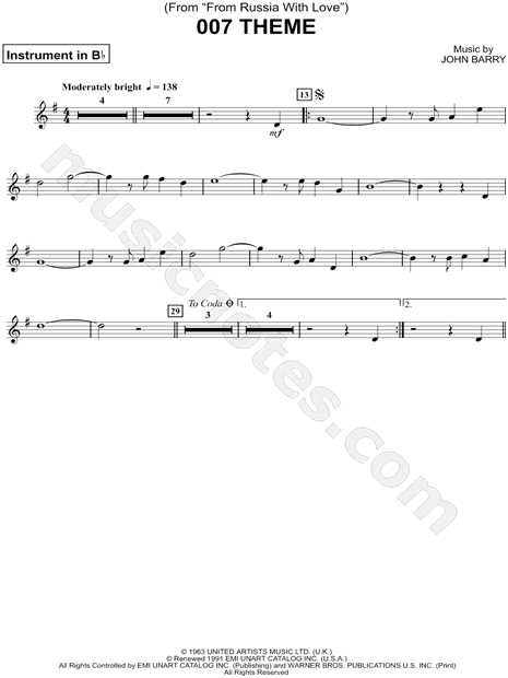 Collection: 007 Theme - Bb Instrument & Piano