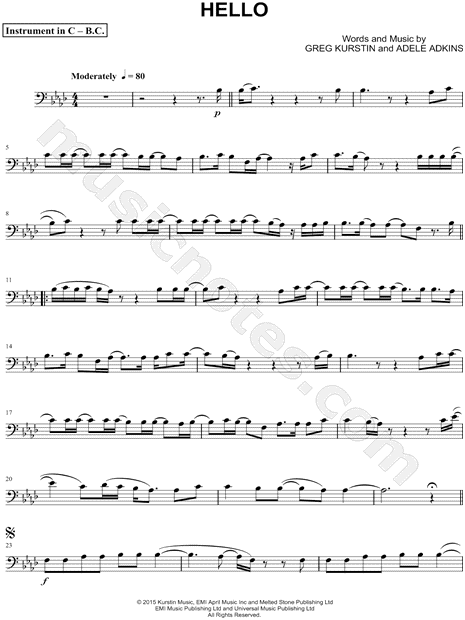 Collection: Hello - Bass Clef Instrument & Piano