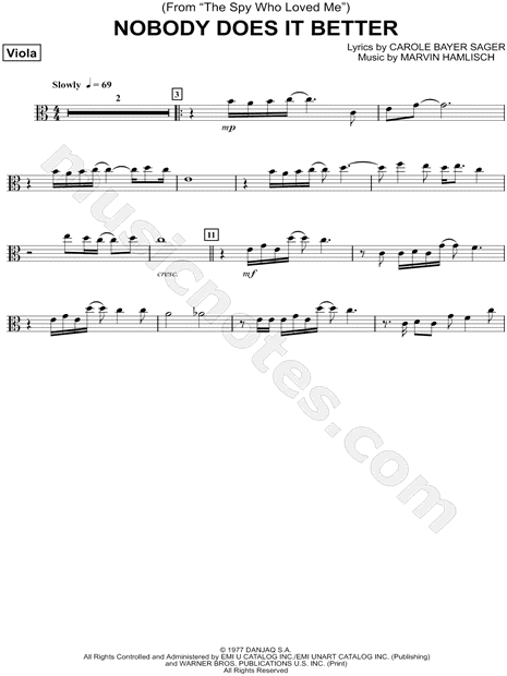 Collection: Nobody Does It Better - Viola & Piano