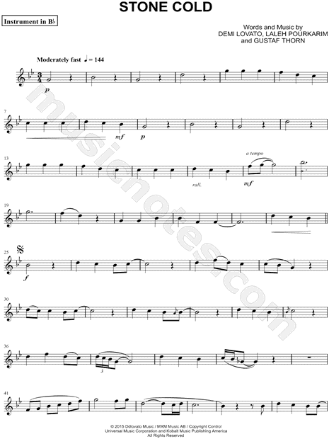 Collection: Stone Cold - Bb Instrument & Piano