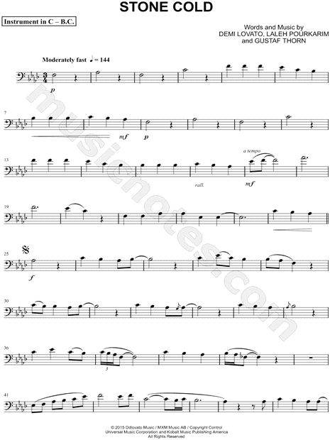 Collection: Stone Cold - Bass Clef Instrument & Piano