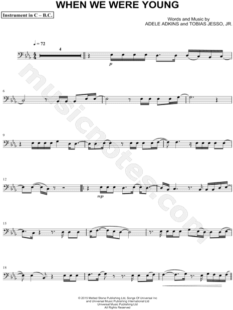 Collection: When We Were Young - Bass Clef Instrument & Piano
