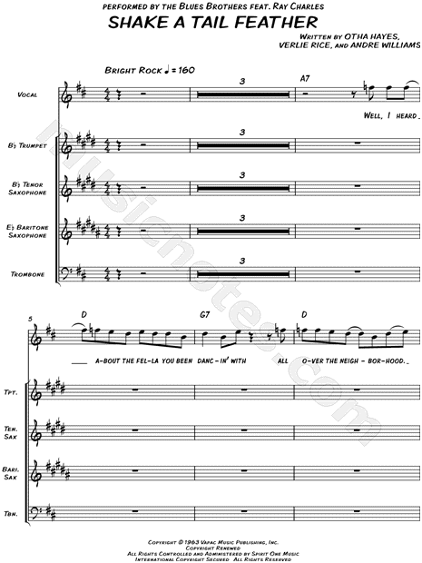 Collection: Shake a Tail Feather - Horn Section with Vocal