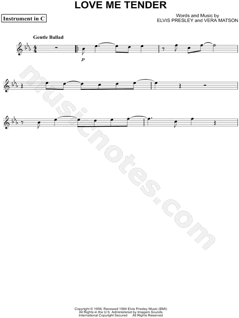 Collection: Love Me Tender - C Instrument & Piano